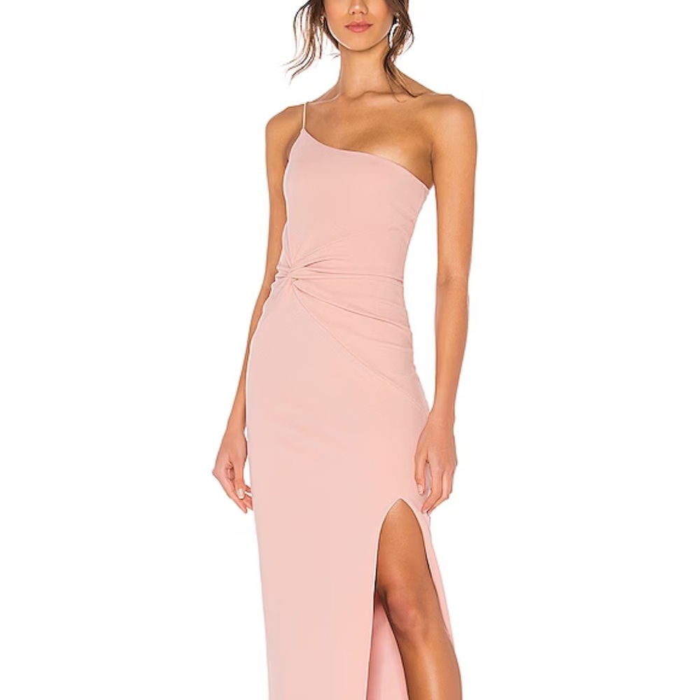 Nookie Revolve Lust One Shoulder Gown in Blush